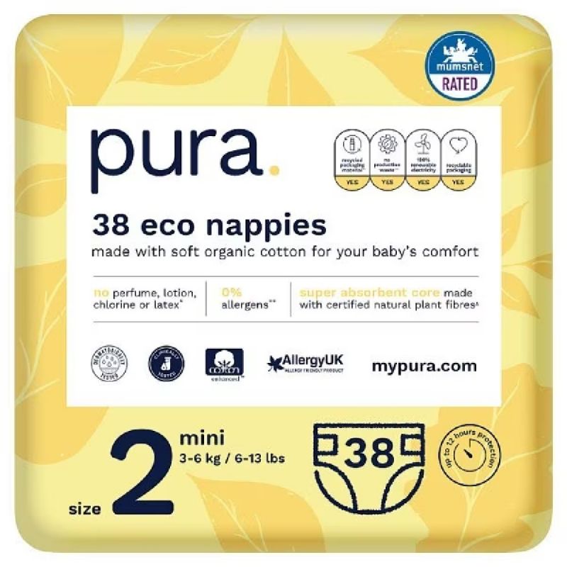 Pura Eco Nappies 38 pack Size 2