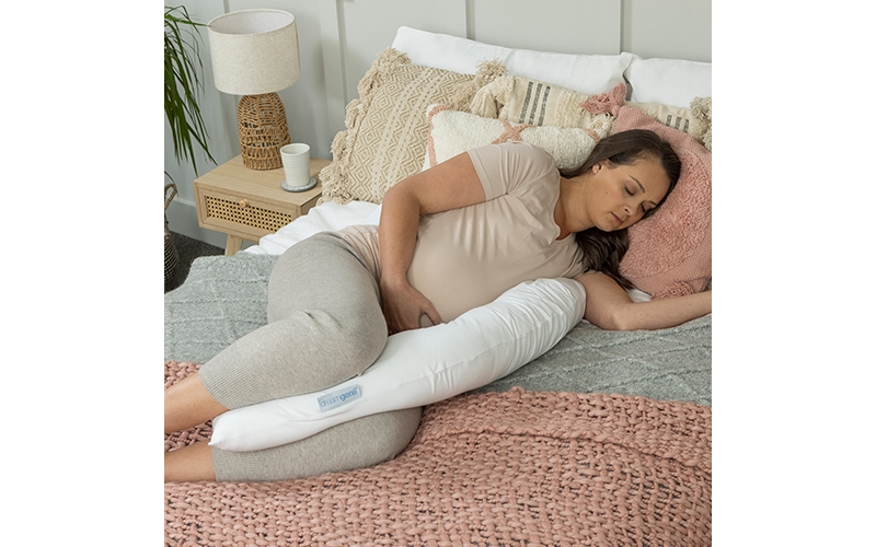 dreamgenii pregnancy support and feeding pillow - white jersey cotton