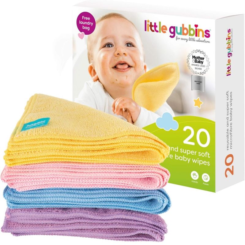 Little Gubbins Reusable and Super Soft Microfibre Baby Wipes