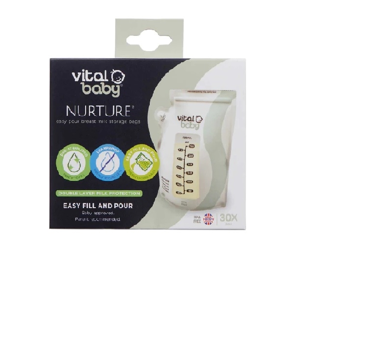 vitality baby - nuture easy pour breast milk storage