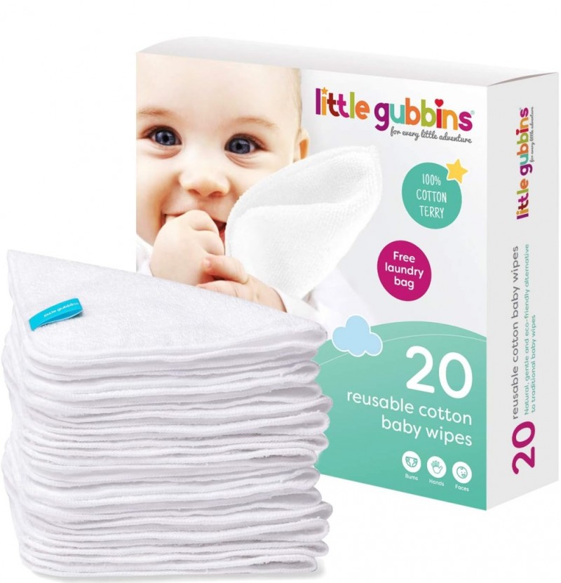 20 reusable cotton baby wipes