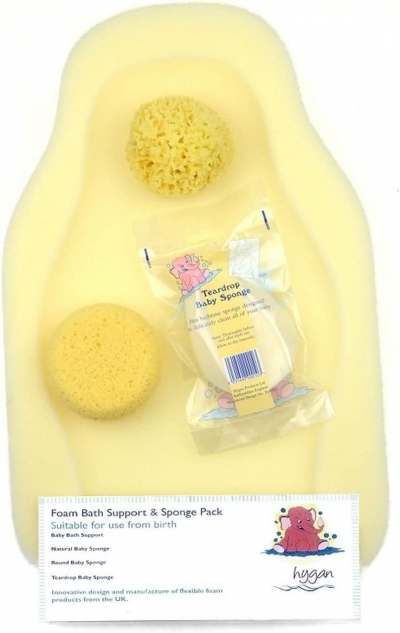 hygan foam bath support & sponge pack