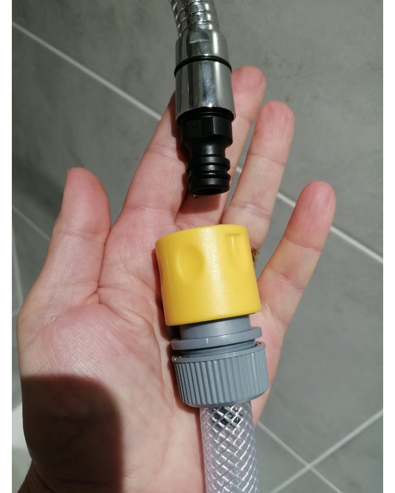 Shower to hose Connector, for using the shower water supply